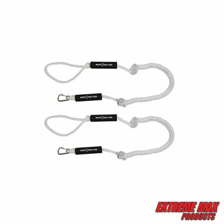 EXTREME MAX Extreme Max 3006.2969 BoatTector PWC Bungee Dock Line Value 2-Pack - 4', White 3006.2969